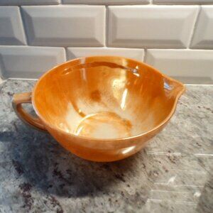 FireKing peach lustreware batter mixing bowl